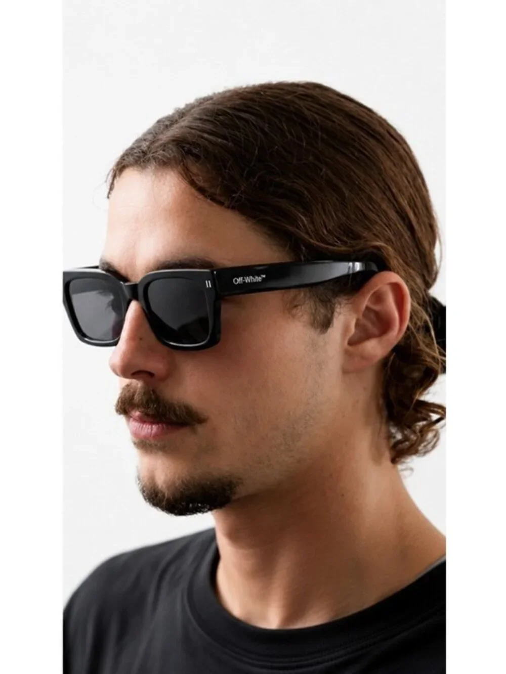 Off-White OERI108 MIDLAND 1007 Sunglasses Black Square Frame, Grey Lenses